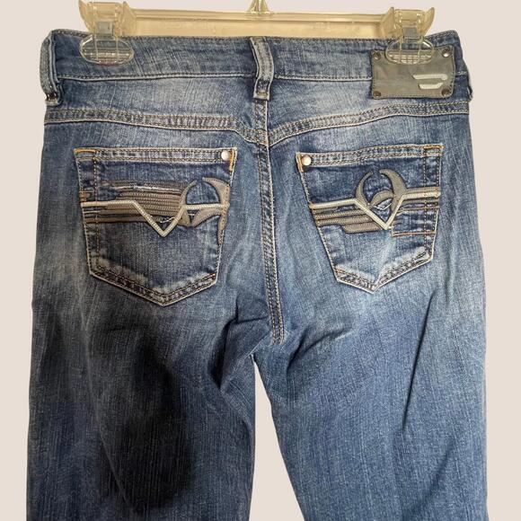 Diesel Ronhary Women's Blue Low Rise Boot Stretch Medium Wash Jeans W25 L30 - Picture 6 of 9